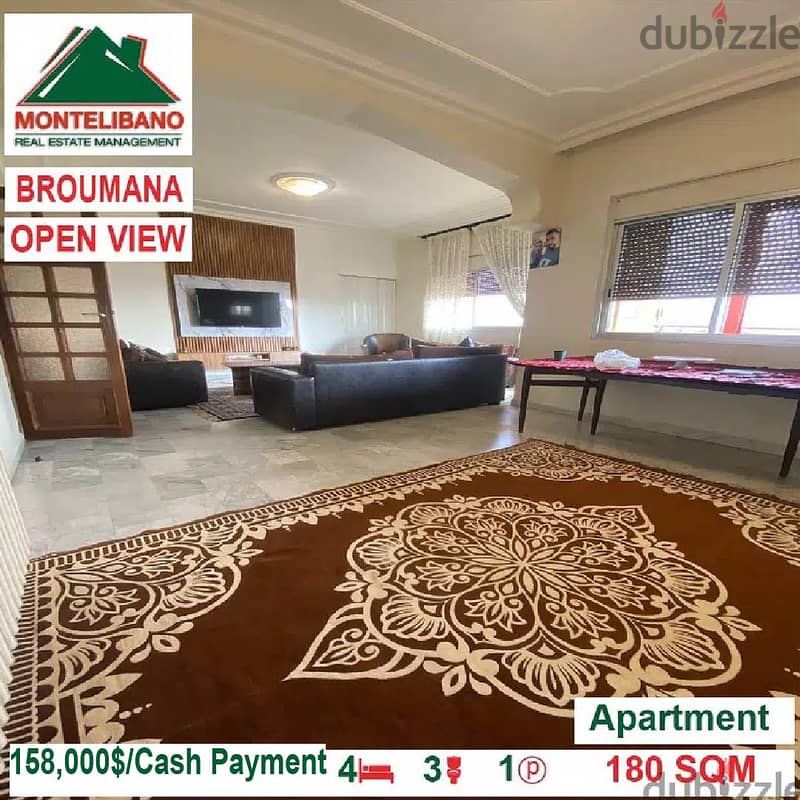 158,000$ Cash Payment!! Apartment for sale in Broumana!! 2