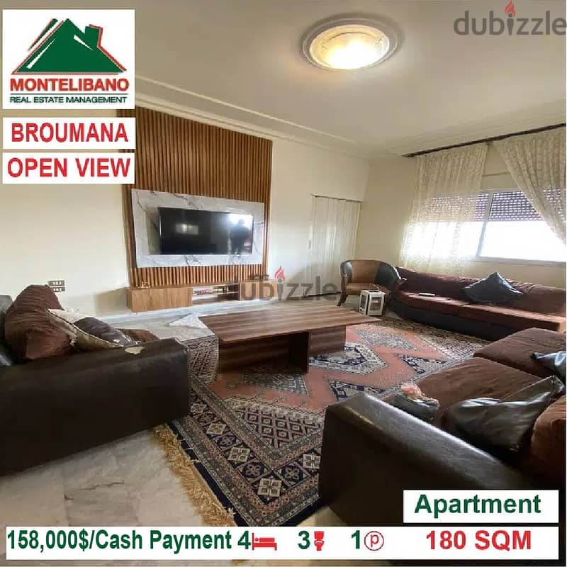 158,000$ Cash Payment!! Apartment for sale in Broumana!! 3
