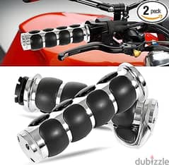 Chrome Hand Grips with Anti-Slip Rubber Design and Throttle Assist 0