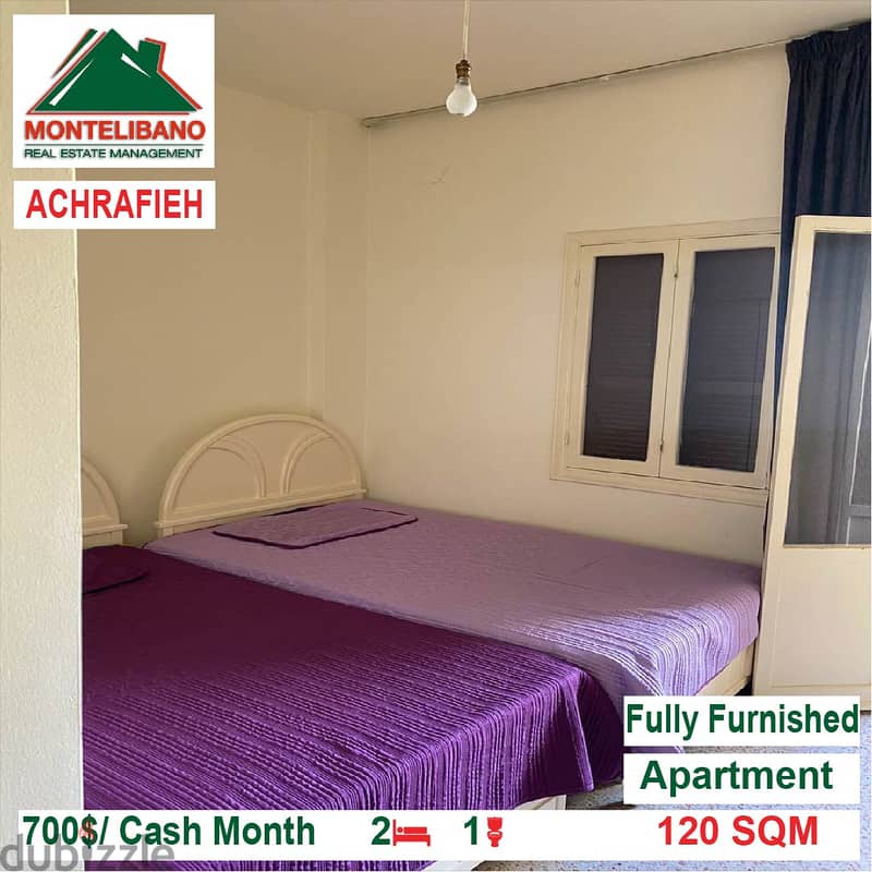 700$/Cash Month!! Apartment for rent in Achrafieh!! 3