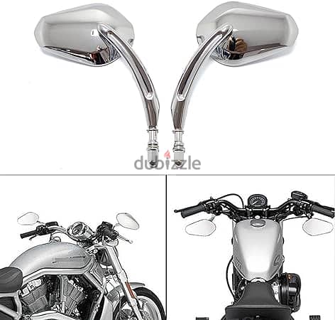 Chrome Motorcycle Sportster Mirrors Rear View 3