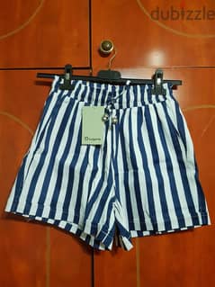 Printed Short - Blue and White