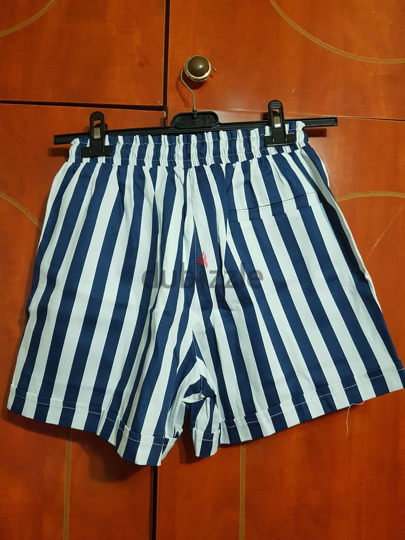 Printed Short - Blue and White 1