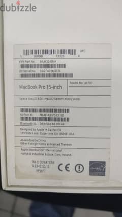A1707 macbook pro like new with box