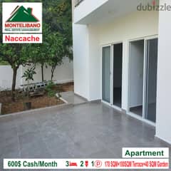 600$!! Apartment for rent in Naccache!!!