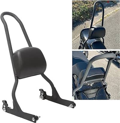 Motorcycle Black Detachable Adjustable Steel Sissy Bar and Passenger B