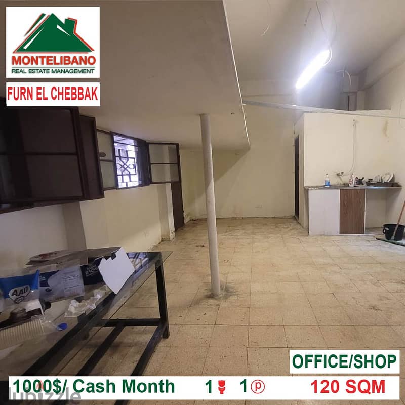 1000$!! Office / Shop for rent located in Furn El Chebbak 1