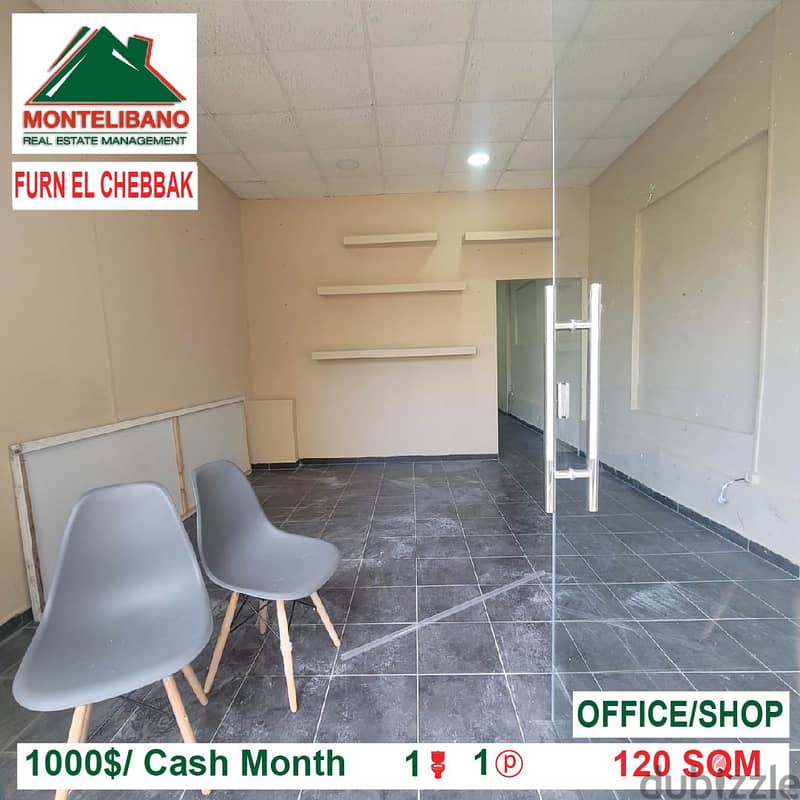 1000$!! Office / Shop for rent located in Furn El Chebbak 2