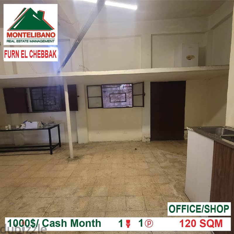 1000$!! Office / Shop for rent located in Furn El Chebbak 3