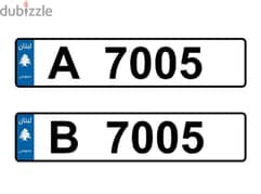 two "same number" plates 7005 selling together