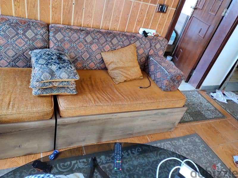 two couch like new with storage underneath 0