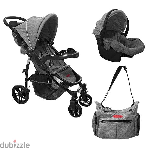 Contemporary Baby Stroller With Car Seat And Mommy Bag 2