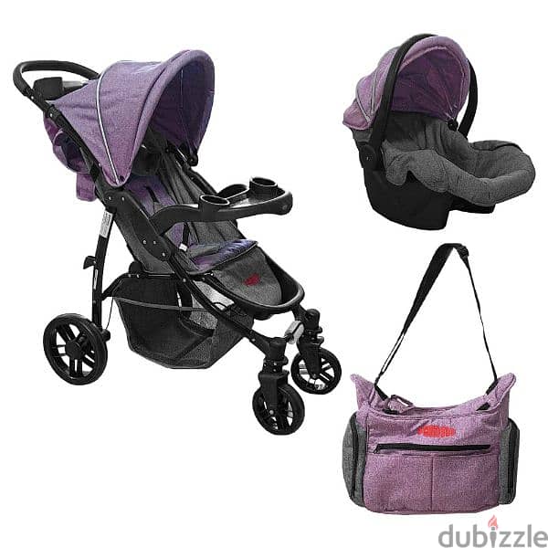 Contemporary Baby Stroller With Car Seat And Mommy Bag 4