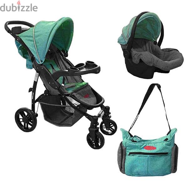 Contemporary Baby Stroller With Car Seat And Mommy Bag 5