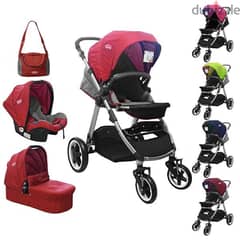 Baby Stroller With Portable Bed Car Seat And Mommy Bag