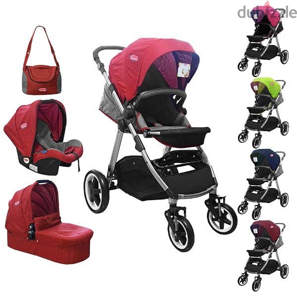 Baby Stroller With Portable Bed Car Seat And Mommy Bag 0