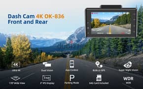Discovery,4K Dash Cam Front and Rear,GPS,Parking Monitor,3"display