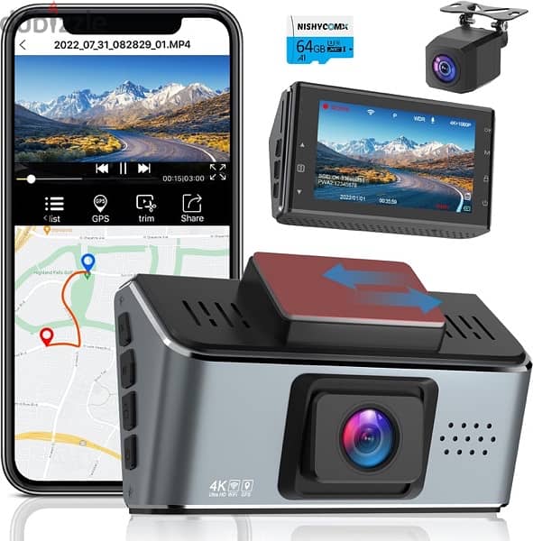 Discovery,4K Dash Cam Front and Rear,GPS,Parking Monitor,3"display 2