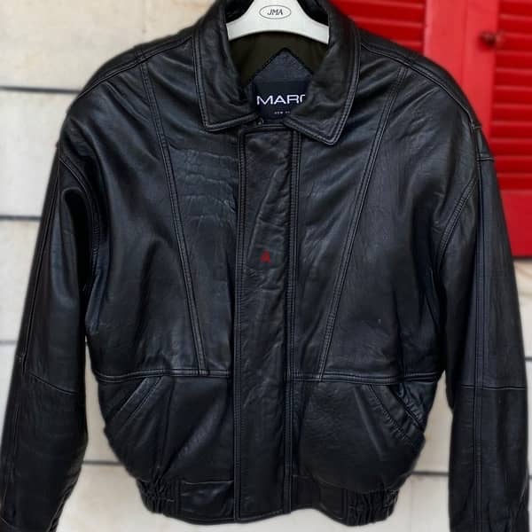 MARC NEW YORK Black Leather Bomber Jacket. 2