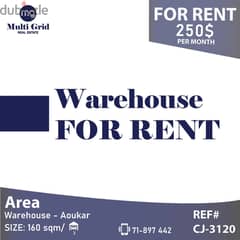 Warehouse for Rent in Aaoukar, CJ-3120, مستودع للإيجار في عوكر 0