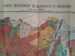 Geological map of Beirut,Dubertret 1945 layout Beirut faults etc. فوالق