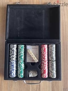 leather poker set and tokens