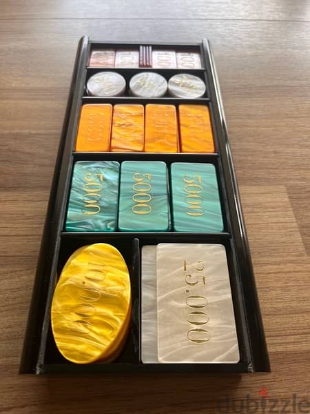 leather poker set and tokens 6