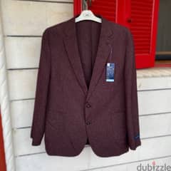 STAFFORD Burgundy Twill Blazer Jacket. 0