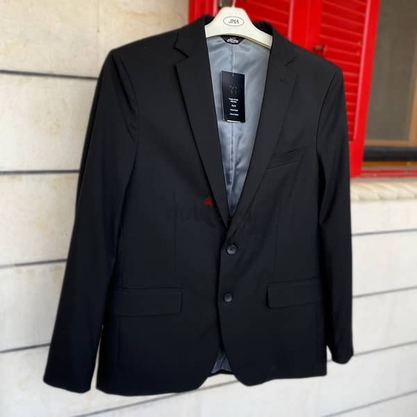 HAGGAR Premium Black Blazer Jacket. 1