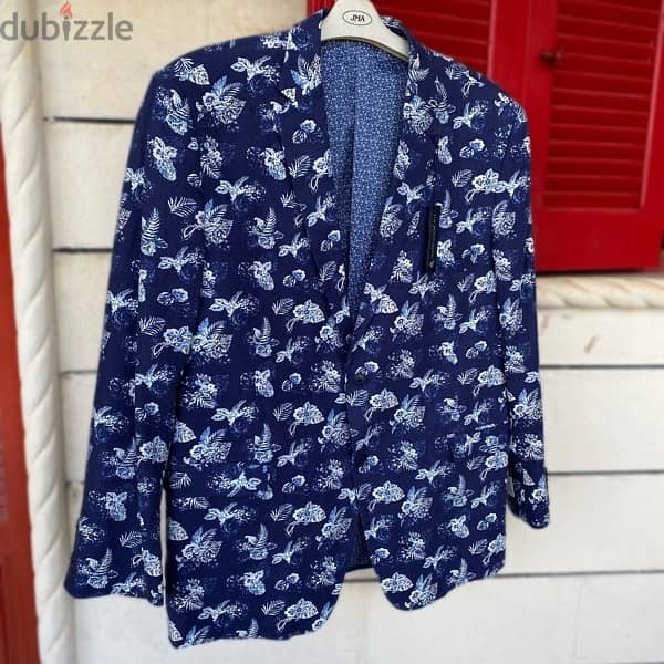 U. S. POLO ASSN Blue Floral Blazer Jacket. 1