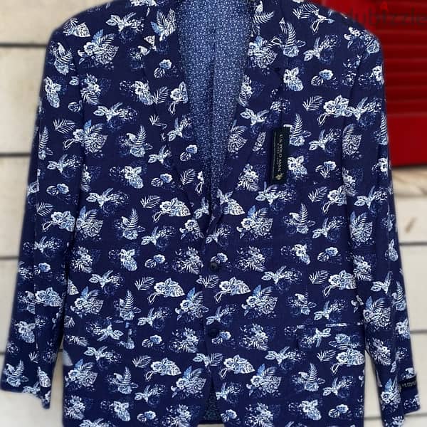 U. S. POLO ASSN Blue Floral Blazer Jacket. 2