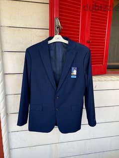 STAFFORD Blue Burgundy Glen Blazer Jacket. 0