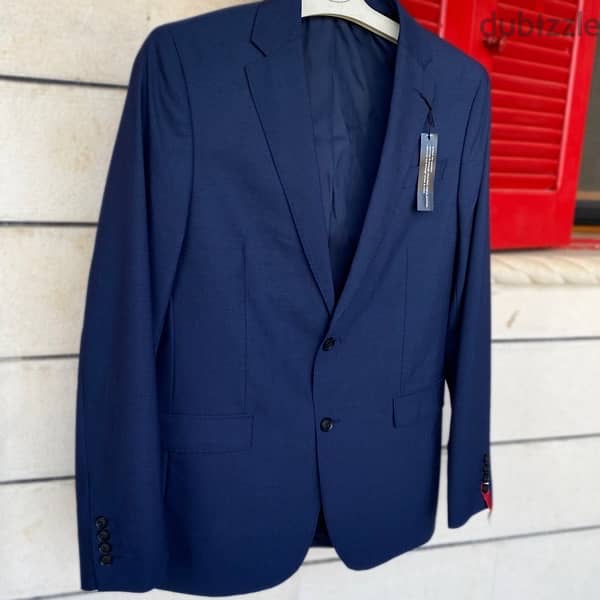 J. FERRAR Dark Blue Blazer/Suit Jacket. 2