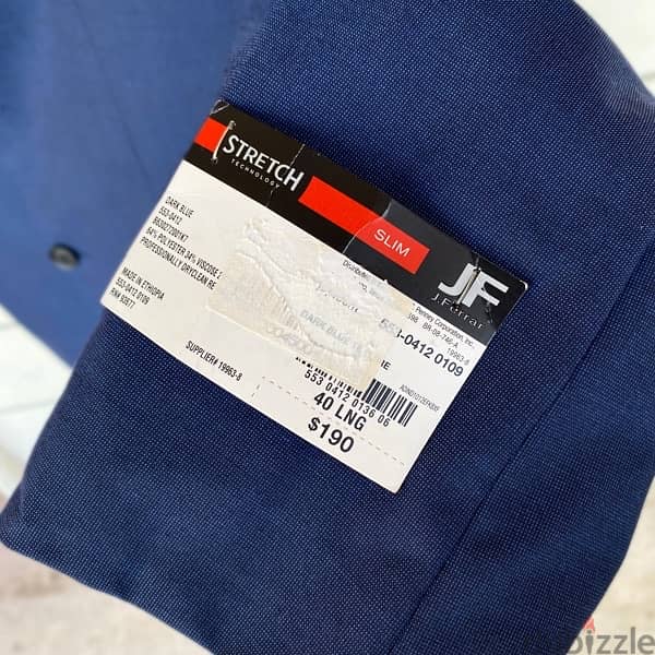 J. FERRAR Dark Blue Blazer/Suit Jacket. 4