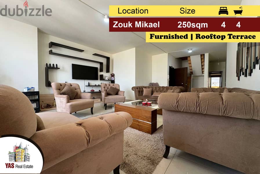 Zouk Mikael 250m2 | 60m2 Rooftop terrace | Furnished | Brand New | EL 0