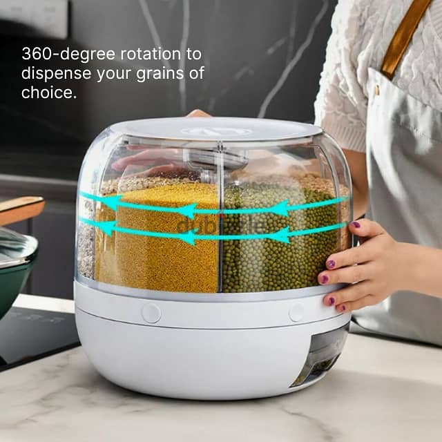 Cereal and Grain Dispenser, 360° Rotatable, 5kg Capacity 2