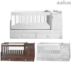 Wooden Baby Bed With Dresser 0