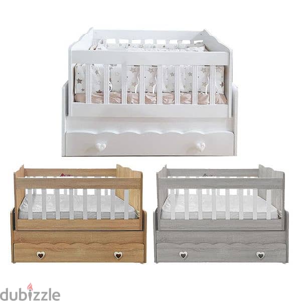 Wooden Baby Bed With Dresser 0