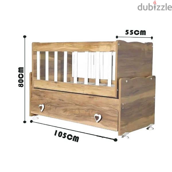 Wooden Baby Bed With Dresser 1