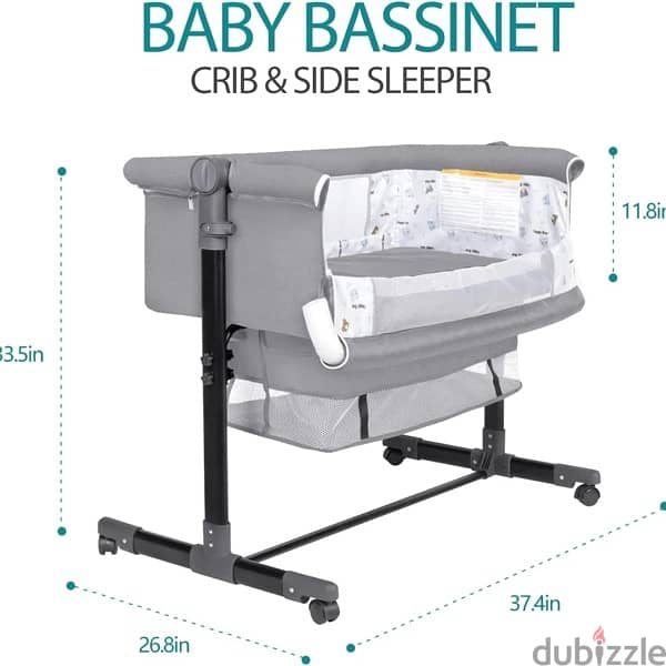 Bedside Sleeper with Adjustable Height and Storage 1