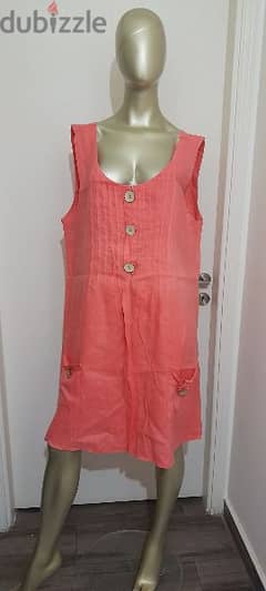 Pink Plus Size linen Dress