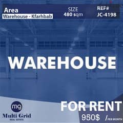 Kfarehbab, Warehouse for Rent, 480 m2, مستودع للإيجار في كفرحباب-غزير 0