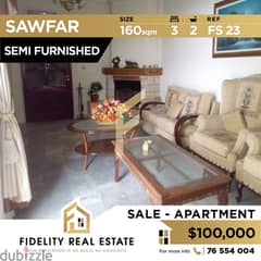 Semi furnished apartment for sale in Sawfar FS23 0