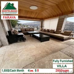 1500$!! Villa for rent located in Faraya