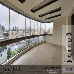 Sin El Fil | 24/7 Electricity | Brand New 3 Bedrooms Apart | Open View 0
