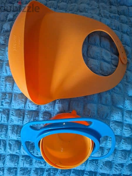 1) Baby Avent Feeding Bib (NEW) and 2) unspillable Baby bowl 2
