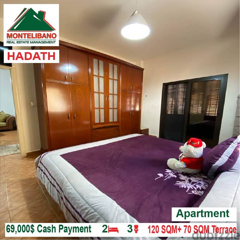 69,000$ Cash Payment!! Apartment for sale in Hadath!! 2
