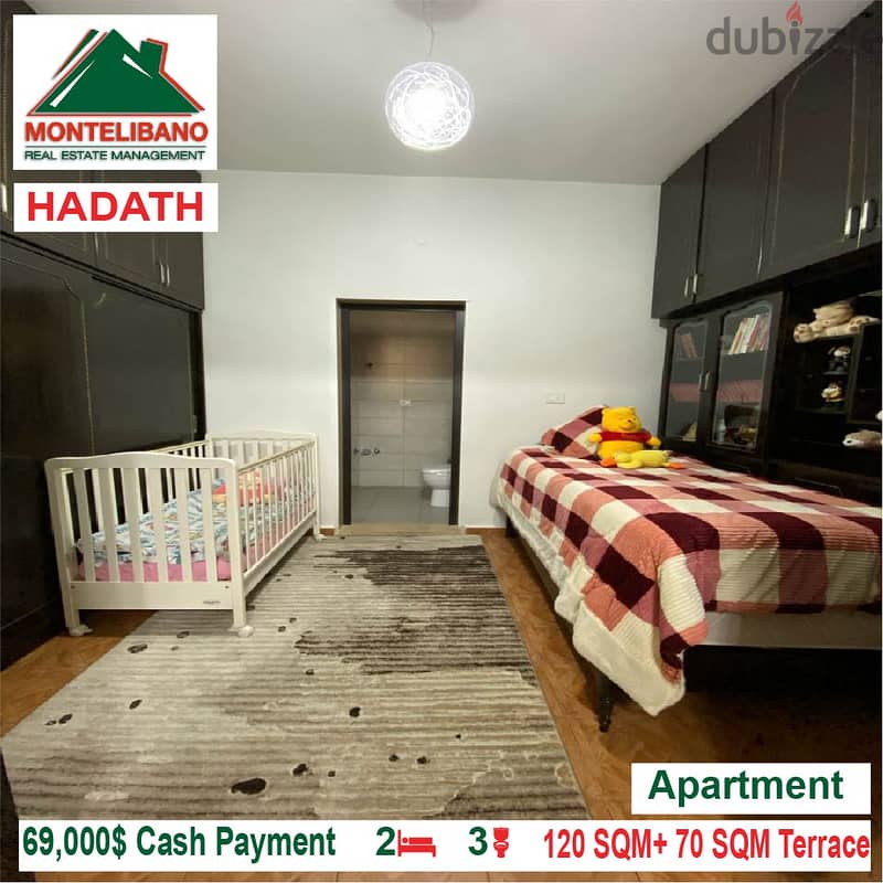 69,000$ Cash Payment!! Apartment for sale in Hadath!! 3