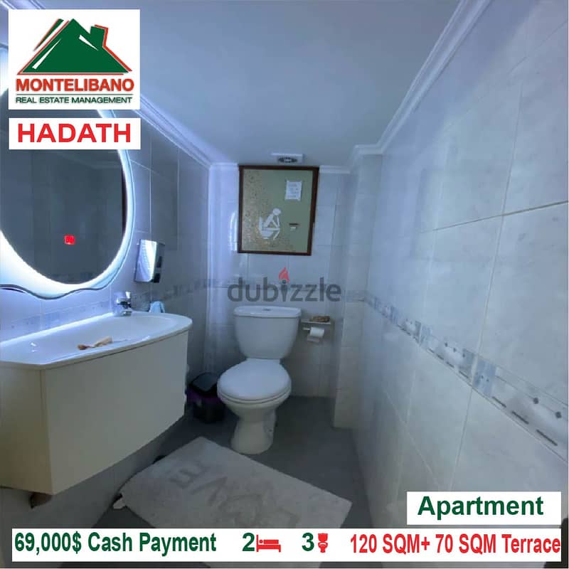 69,000$ Cash Payment!! Apartment for sale in Hadath!! 5