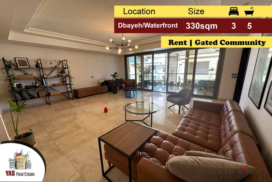 Dbayeh/Waterfront 330m2 | Rent | Partial View | Gated Community | MJ | 0